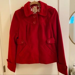 Tulle brand red peacoat